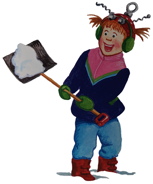 Jillian shovelling snow
